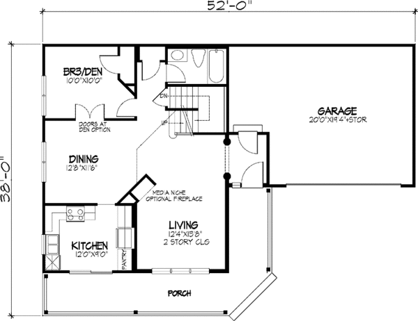 Home Plan - Country Floor Plan - Main Floor Plan #320-1444