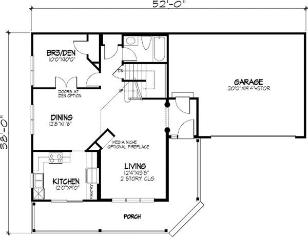 House Design - Country Floor Plan - Main Floor Plan #320-1444