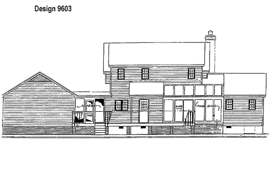 Exterior - Rear Elevation for Country House Plan #929-64 - 3 bed, 2.5 bath