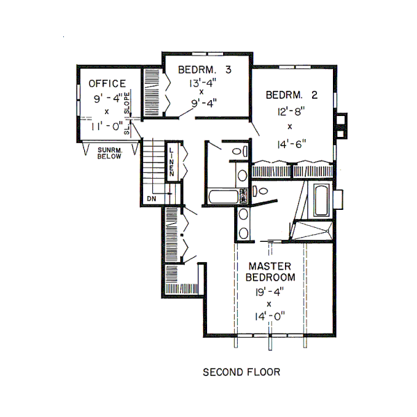 Traditional Floor Plan - Upper Floor Plan #312-787