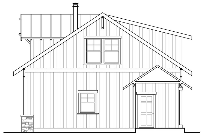 Architectural House Design - Exterior - Other Elevation 1 for Country House Plan #124-1098, 1 bath