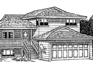 Architectural House Design - Exterior - Front Elevation for Contemporary House Plan #47-671 - 3 bed, 1.5 bath