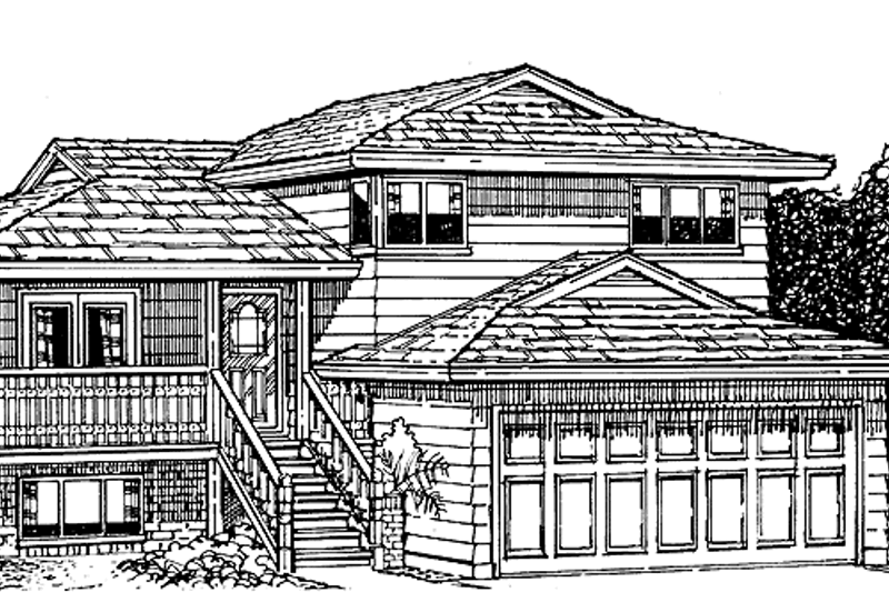 House Blueprint - Contemporary Exterior - Front Elevation Plan #47-671