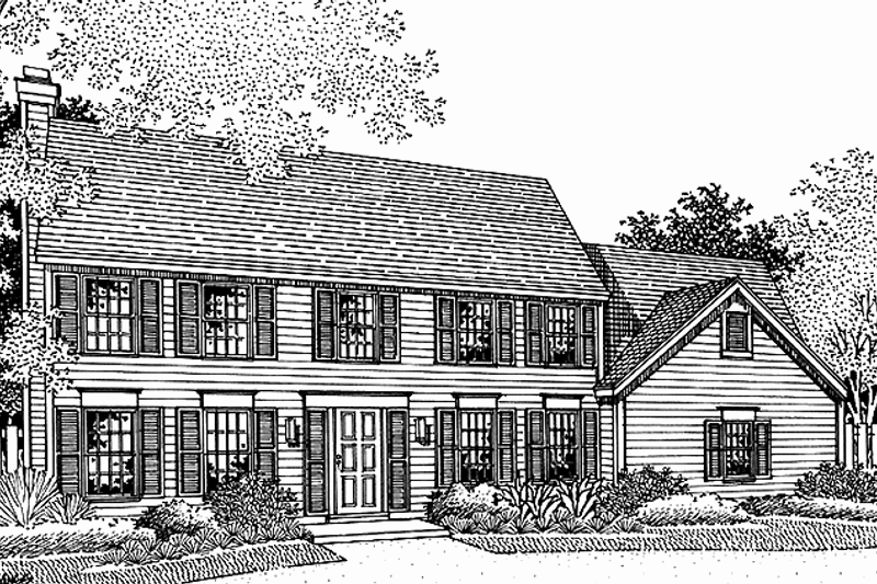 Architectural House Design - Colonial Exterior - Front Elevation Plan #320-1053