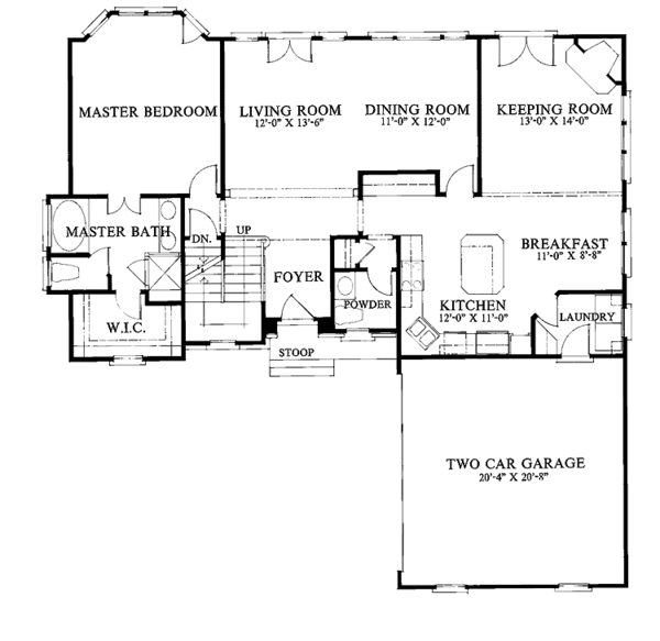 House Blueprint - Country Floor Plan - Main Floor Plan #429-105