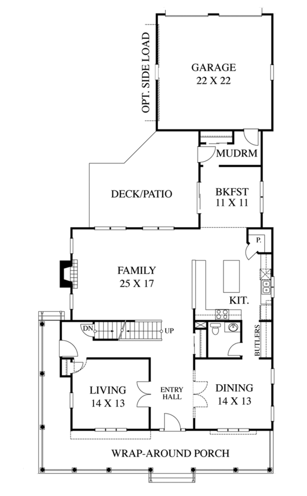 House Design - Colonial Floor Plan - Main Floor Plan #1053-51