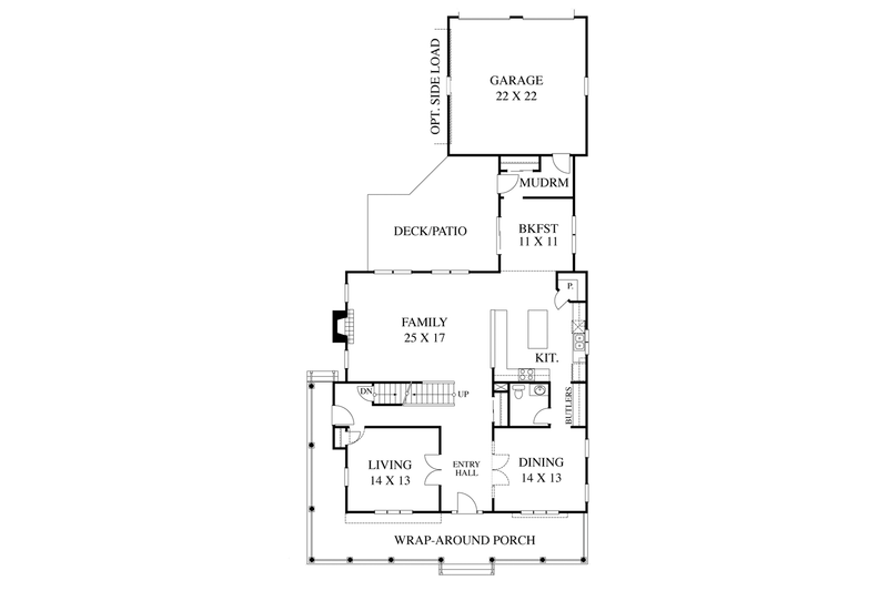 Home Plan - Floor Plan - Main Floor 1 for Colonial House Plan #1053-51 - 4 bed, 2.5 bath