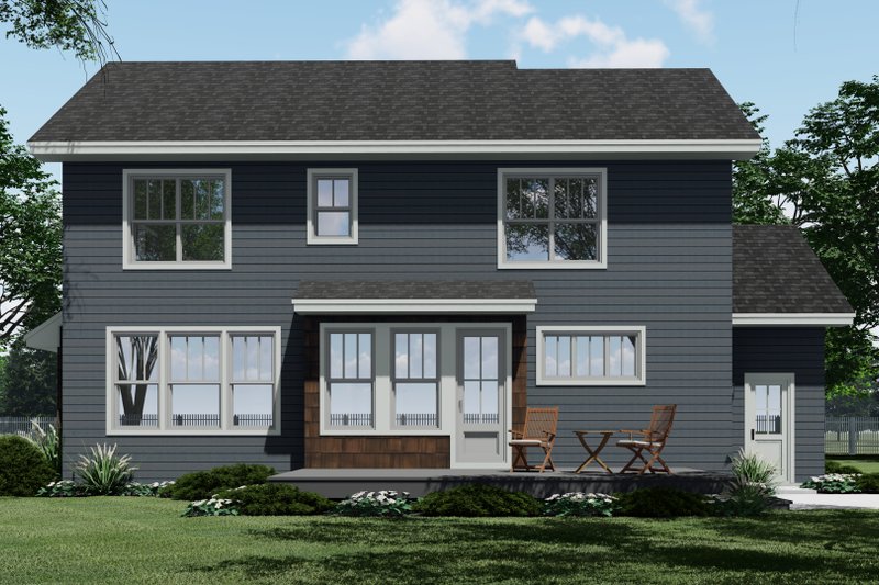 Architectural House Design - Exterior - Rear Elevation 1 for Craftsman House Plan #51-1196 - 4 bed, 3.5 bath