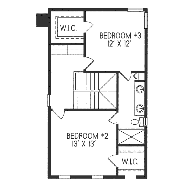Colonial Floor Plan - Upper Floor Plan #76-104
