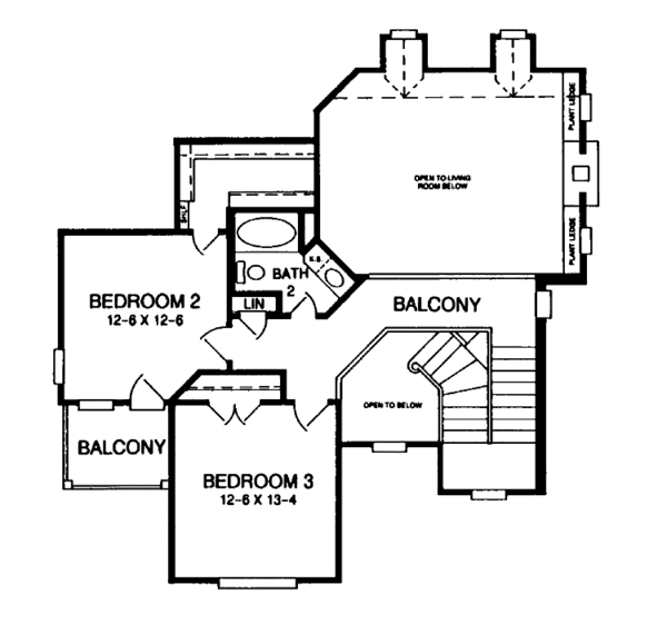 House Blueprint - Country Floor Plan - Upper Floor Plan #952-61