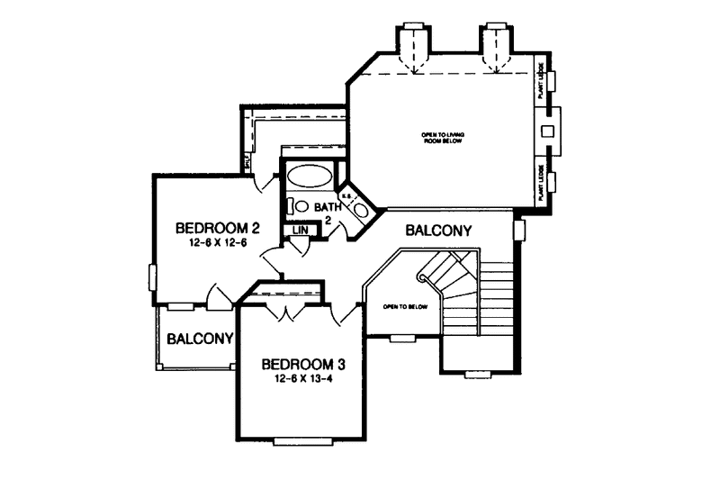 House Plan Design - Floor Plan - Upper Floor for Country House Plan #952-61 - 3 bed, 2.5 bath