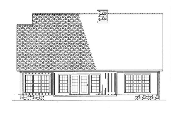 Exterior - Rear Elevation 3 for Traditional House Plan #17-2779 - 4 bed, 2.5 bath