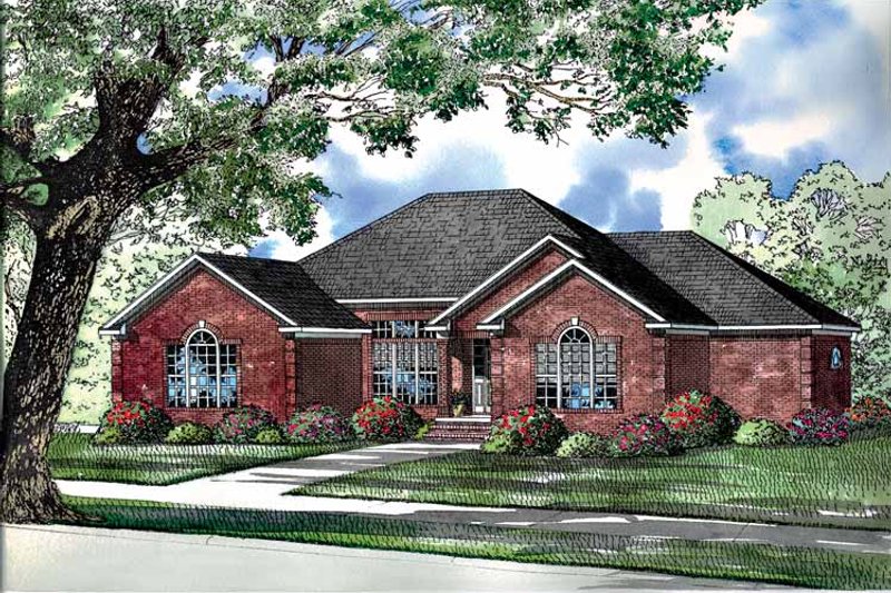 Architectural House Design - Ranch Exterior - Front Elevation Plan #17-2966