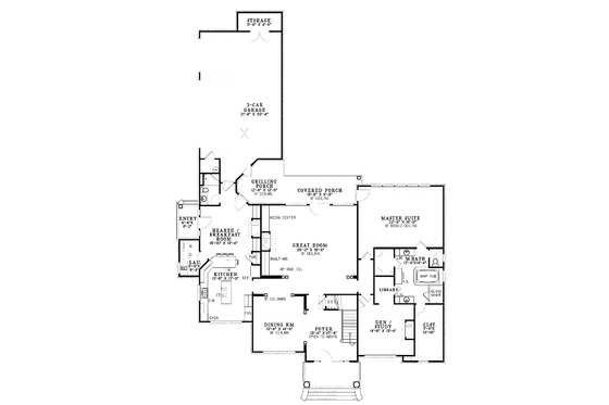 Floor Plan - Main Floor for Classical House Plan #17-2684 - 3 bed, 3 bath