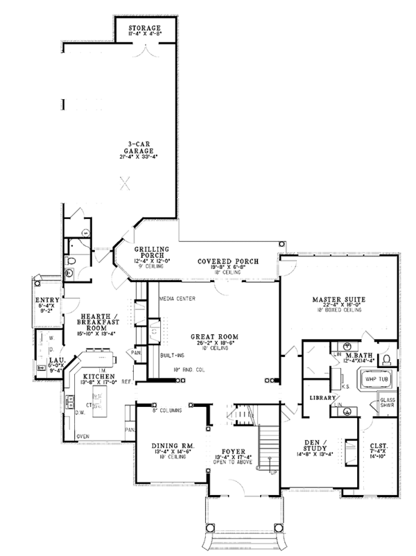 Dream House Plan - Classical Floor Plan - Main Floor Plan #17-2684