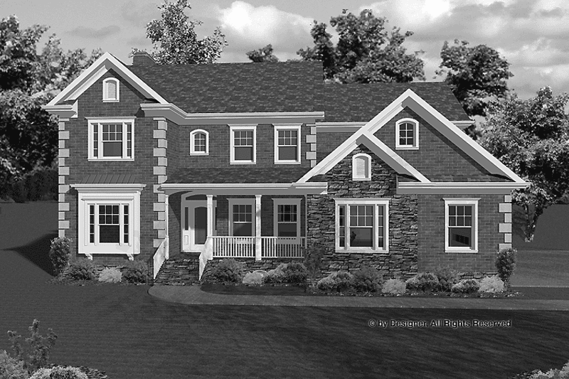 Architectural House Design - Exterior - Front Elevation 3 for Traditional House Plan #56-669 - 4 bed, 4 bath