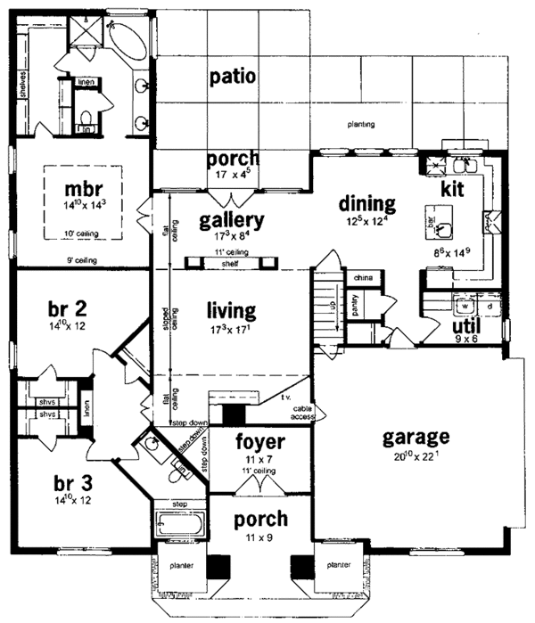 House Plan Design - European Floor Plan - Main Floor Plan #36-580