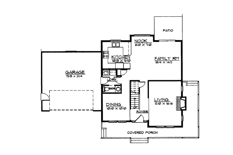 Dream House Plan - Floor Plan - Main Floor for Country House Plan #997-26 - 3 bed, 2.5 bath