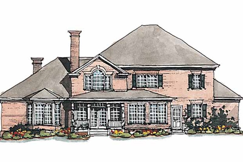 Home Plan - Exterior - Rear Elevation for Classical House Plan #429-189 - 4 bed, 3.5 bath