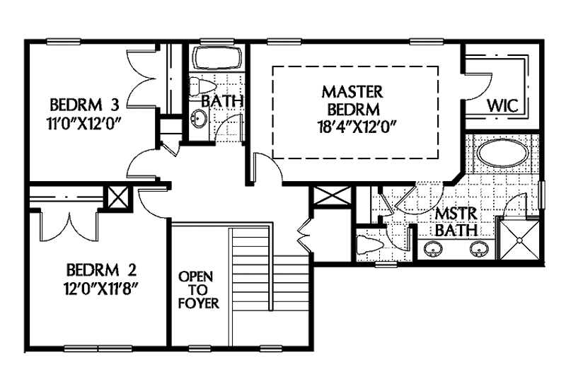 Home Plan - Floor Plan - Upper Floor for Country House Plan #999-81 - 3 bed, 2.5 bath