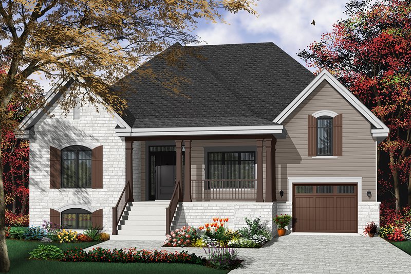 Home Plan - Country Exterior - Front Elevation Plan #23-2231