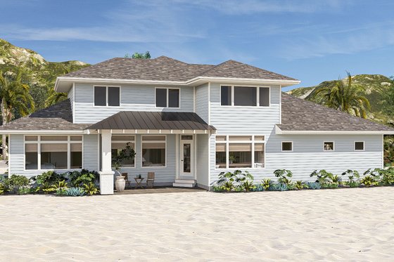 Exterior - Rear Elevation for Cottage House Plan #455-210 - 4 bed, 3 bath