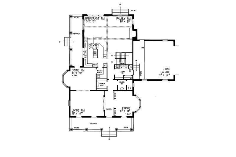 Home Plan - Floor Plan - Main Floor for Traditional House Plan #72-967 - 4 bed, 3.5 bath