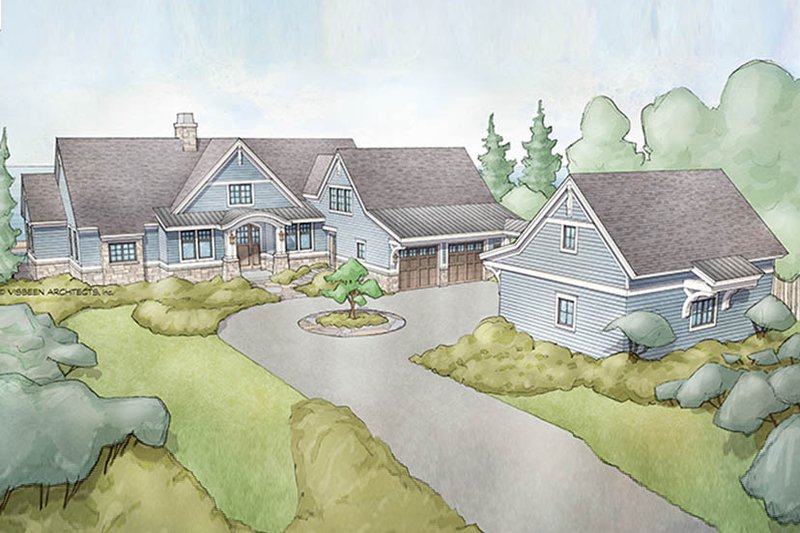 Architectural House Design - Exterior - Front Elevation 5 for Ranch House Plan #928-293 - 4 bed, 5 bath