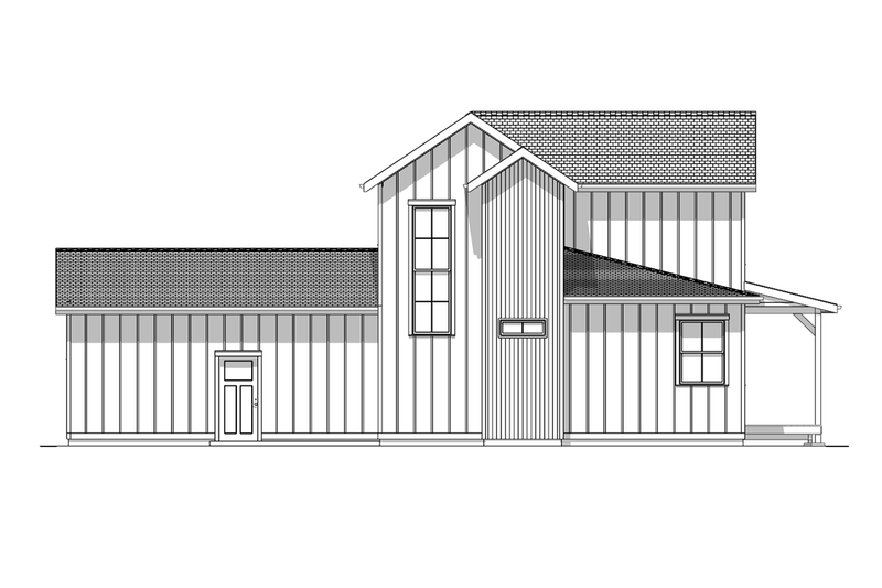 House Blueprint - Exterior - Rear Elevation 1 for Farmhouse House Plan #1099-14 - 3 bed, 2 bath