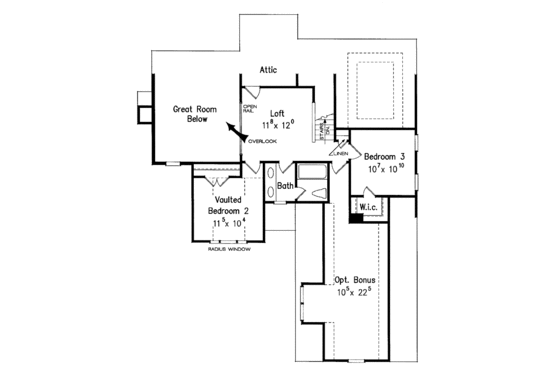 Floor Plan - Upper Floor for Colonial House Plan #927-607 - 3 bed, 2.5 bath