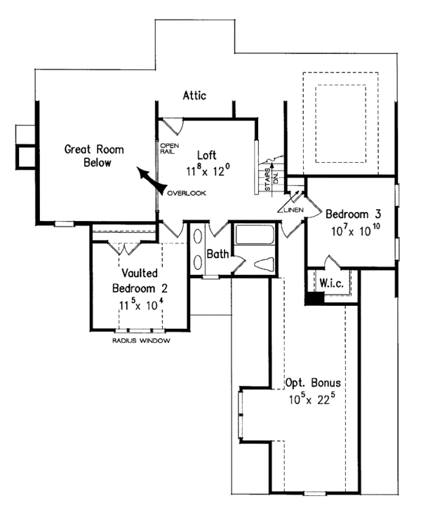 Architectural House Design - Colonial Floor Plan - Upper Floor Plan #927-607