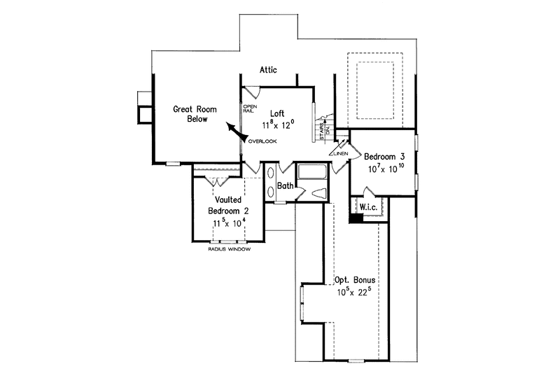Home Plan - Floor Plan - Upper Floor for Colonial House Plan #927-607 - 3 bed, 2.5 bath