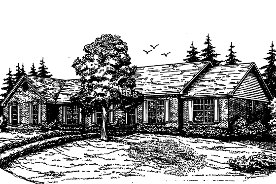 Exterior - Front Elevation 3 for Colonial House Plan #30-274 - 3 bed, 2.5 bath