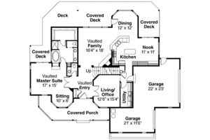 Floor Plan - Main Floor for Farmhouse House Plan #124-198 - 3 bed, 2.5 bath