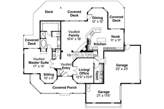 Floor Plan - Main Floor for Farmhouse House Plan #124-198 - 3 bed, 2.5 bath