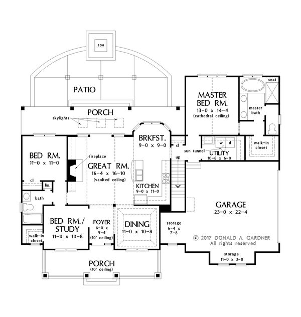 Architectural House Design - Farmhouse Floor Plan - Main Floor Plan #929-1055