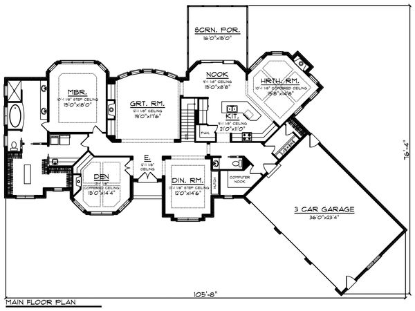Home Plan - Ranch Floor Plan - Main Floor Plan #70-1472