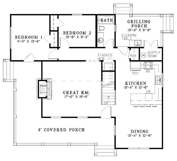 House Design - Colonial Floor Plan - Main Floor Plan #17-2884