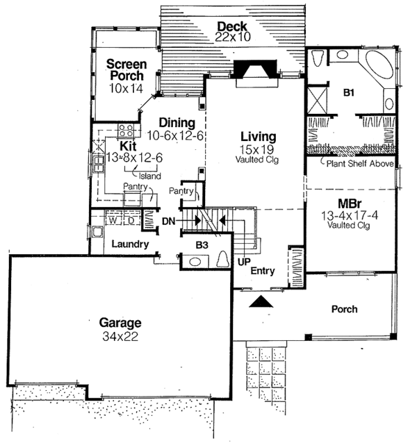 House Design - Country Floor Plan - Main Floor Plan #334-126