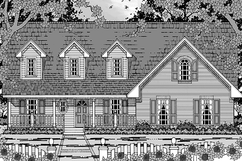 House Plan Design - Country Exterior - Front Elevation Plan #42-692