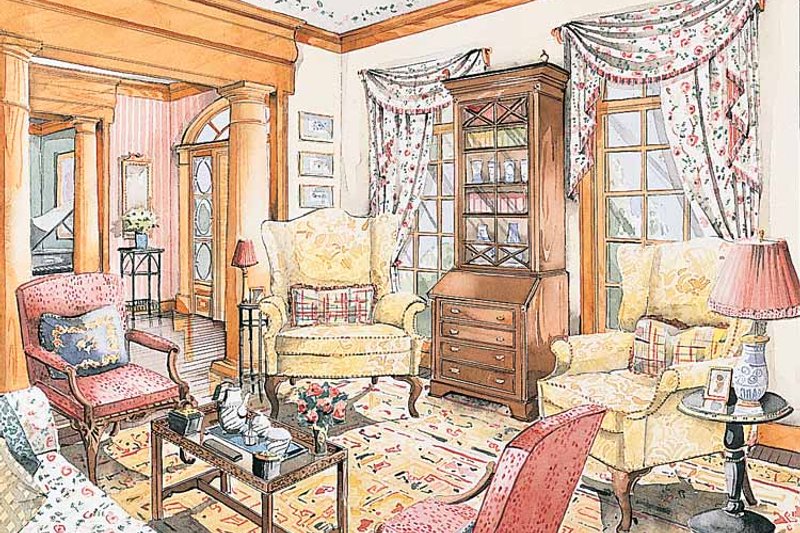 Home Plan - Interior - Family Room for Classical House Plan #429-181 - 4 bed, 3.5 bath