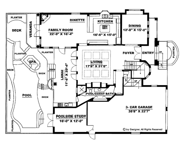 Dream House Plan - Mediterranean Floor Plan - Main Floor Plan #1017-24