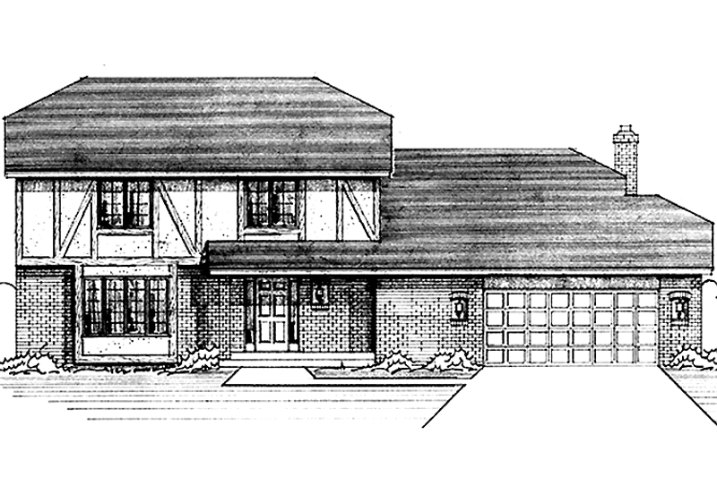 Home Plan - Exterior - Front Elevation 3 for Tudor House Plan #51-853 - 3 bed, 2.5 bath