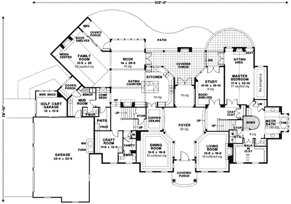 House Blueprint - Classical Floor Plan - Main Floor Plan #966-70