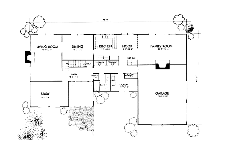 Home Plan - Floor Plan - Main Floor for Colonial House Plan #320-1269 - 3 bed, 3 bath