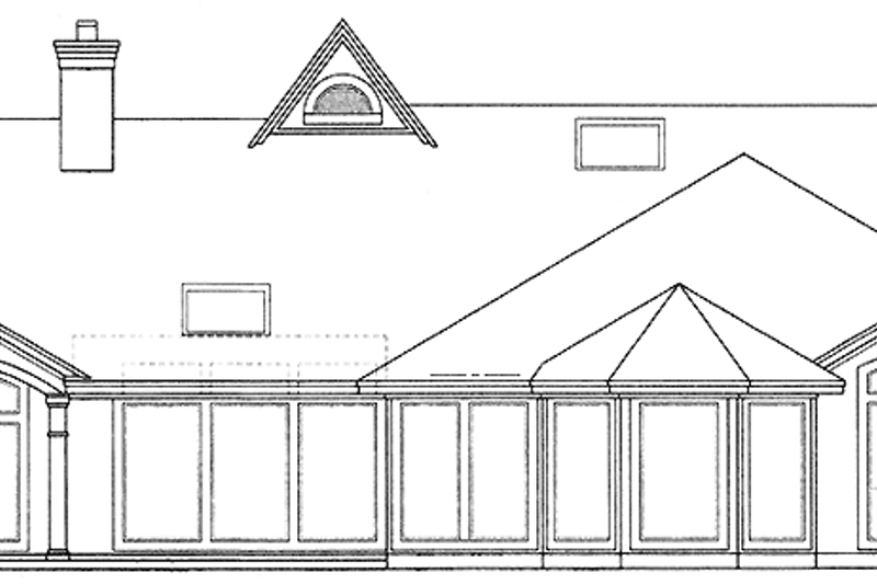 Home Plan - Exterior - Rear Elevation for European House Plan #974-44 - 3 bed, 2.5 bath