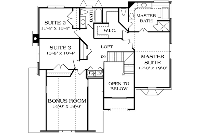 Home Plan - Floor Plan - Upper Floor for Traditional House Plan #453-517 - 3 bed, 2.5 bath