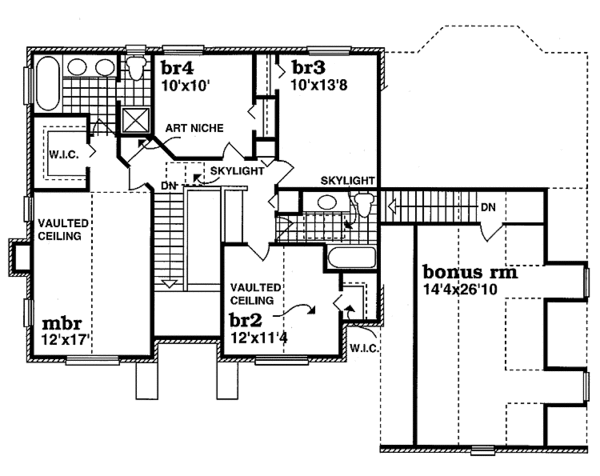 Architectural House Design - Colonial Floor Plan - Upper Floor Plan #47-946