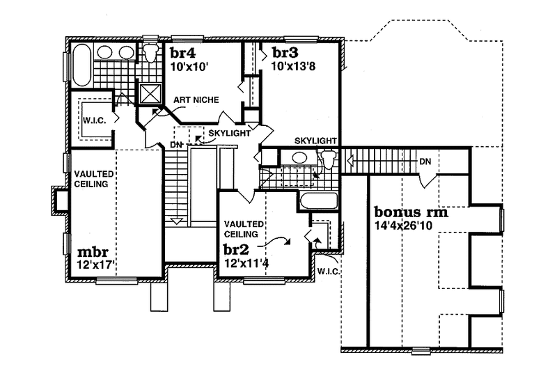 Dream House Plan - Floor Plan - Upper Floor for Colonial House Plan #47-946 - 4 bed, 2.5 bath