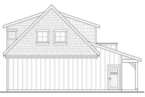 Exterior - Rear Elevation for Craftsman House Plan #124-935 - 1 bed, 1 bath